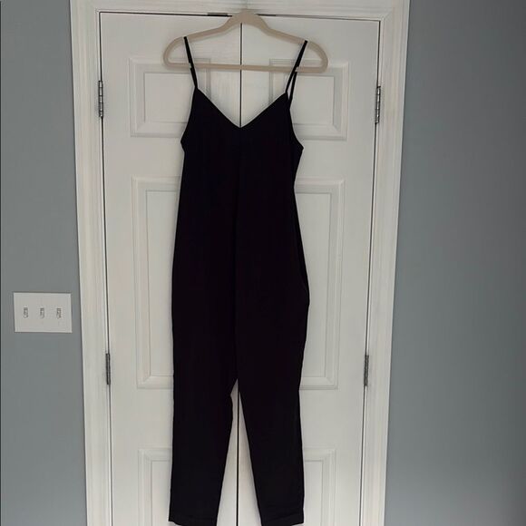 Hatch Black MaternityJumpsuit with V-Neckline - Picture 1 of 5